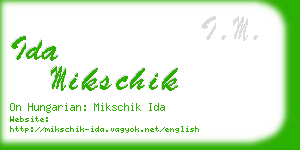 ida mikschik business card